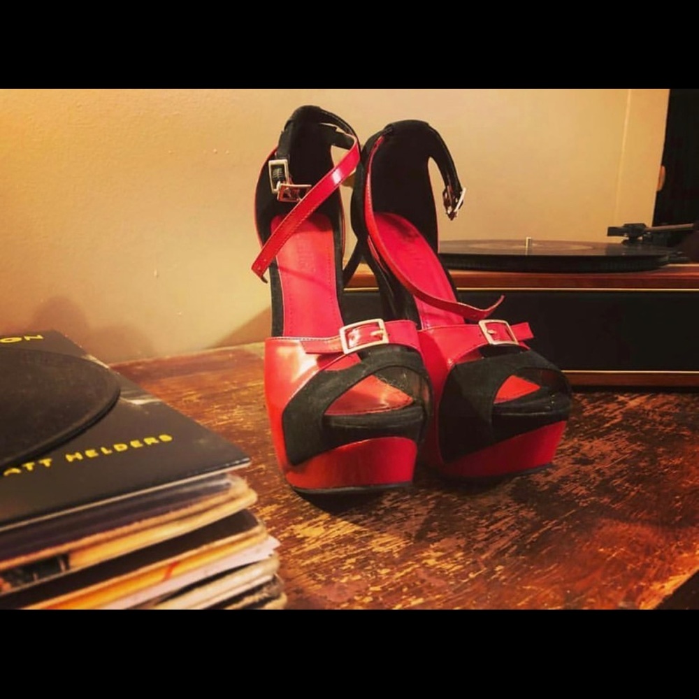 Red and Black Heels 8.5